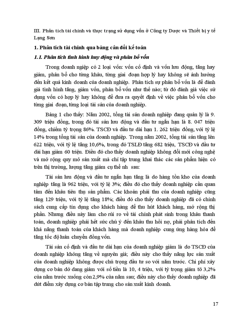 image for page Phân tích tài chính của Công ty Dược và Thiết bị Y tế Lạng Sơn 1