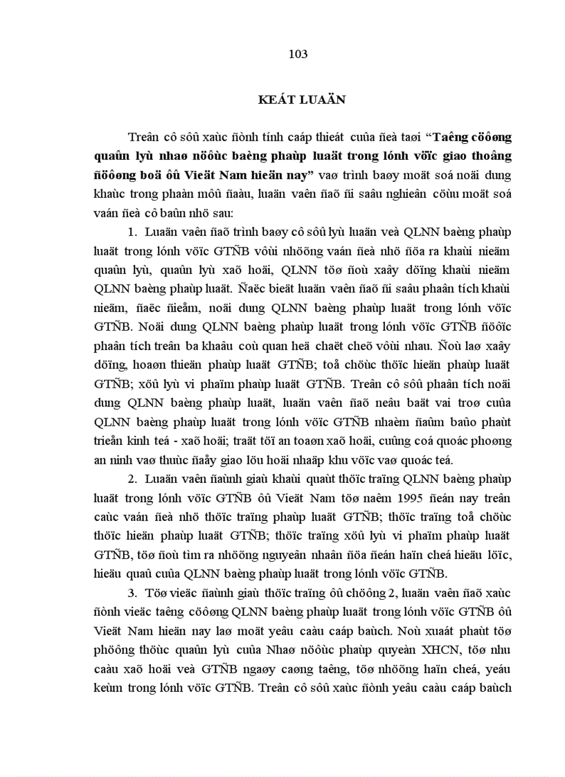 image for page Tăng cường quản lý nhà nước bằng pháp luật trong lĩnh vực giao thông đường bộ ở VN hiện nay