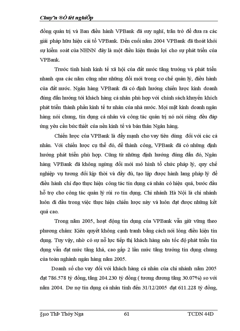 image for page Tăng cường quản lý rủi ro tín dụng cá nhân tại ngân hàng VPBank Chi nhánh Hà Nội 1