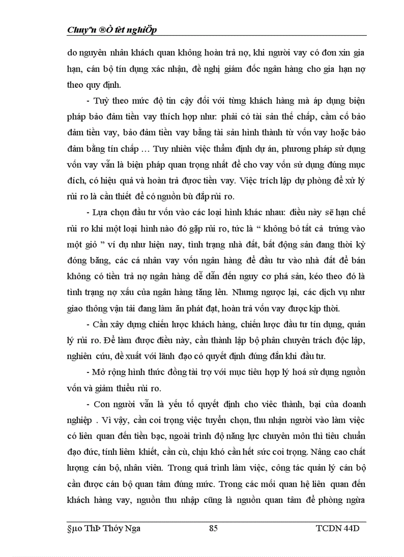 image for page Tăng cường quản lý rủi ro tín dụng cá nhân tại ngân hàng VPBank Chi nhánh Hà Nội 1