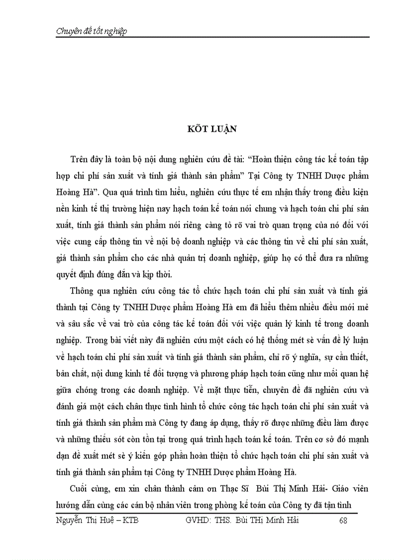 image for page Hoàn Thiện kế toán tập hợp chi phí sản xuất và tính giá thành sản phẩm tại Công ty TNHH Dược Phẩm Hoàng Hà 1