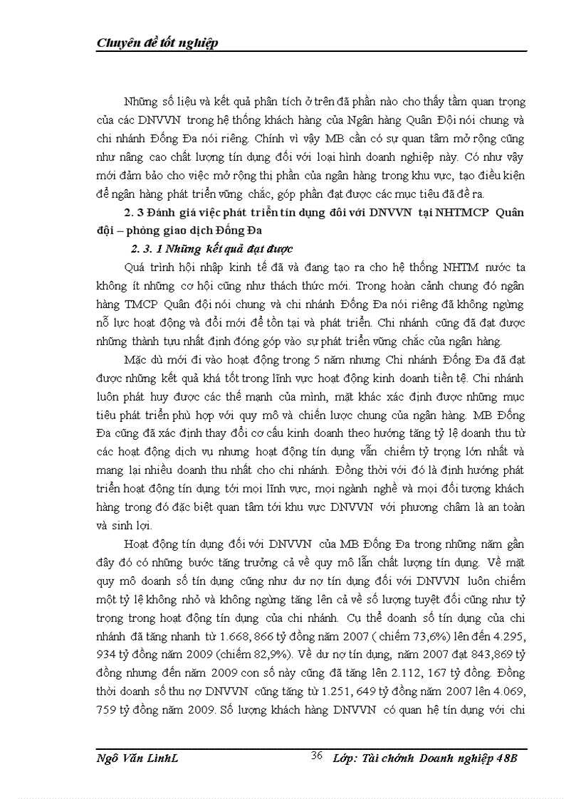image for page Phát triển hoạt động tín dụng đối với các doanh nghiệp vừa và nhỏ tại Ngân hàng thương mại cổ phần quân đội phòng giao dịch Đống Đa 1