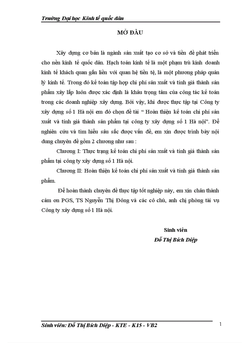 image for page Hoàn thiện kế toán chi phí sản xuất và tính giá thành sản phẩm tại công ty xây dựng số 1 Hà nội 1