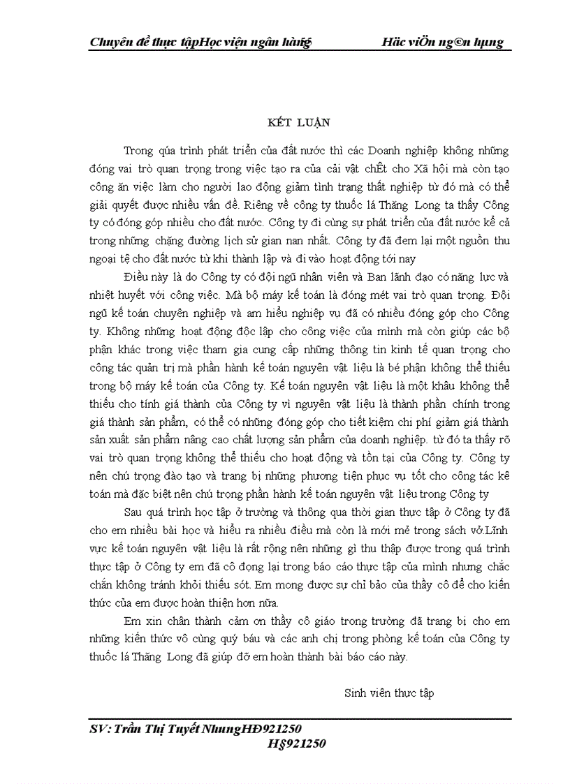 image for page Tổ chức công tác kế toán nguyên vật liệu tại Công ty thuốc lá Thăng Long 1
