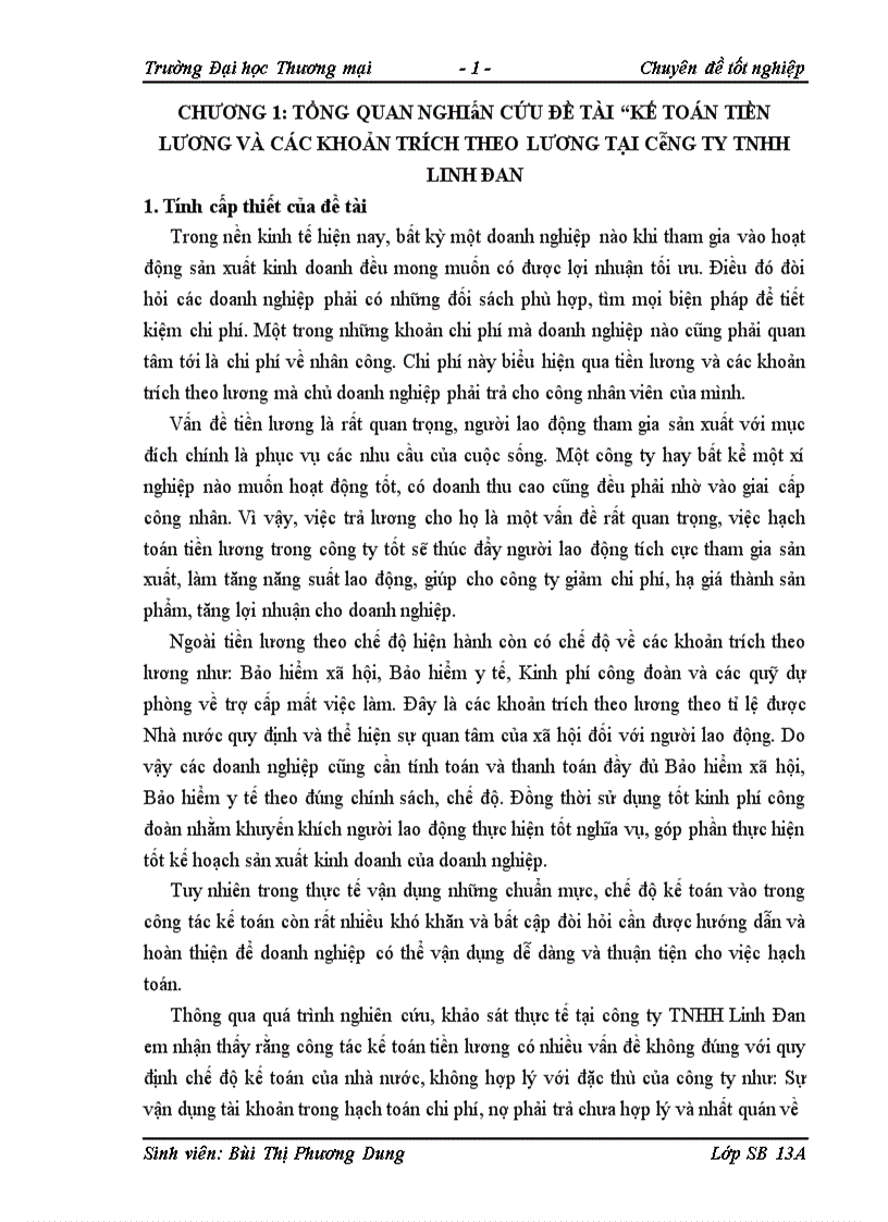 image for page Kế toán tiền lương và các khoản trích theo lương tại Công ty TNHH Linh Đan