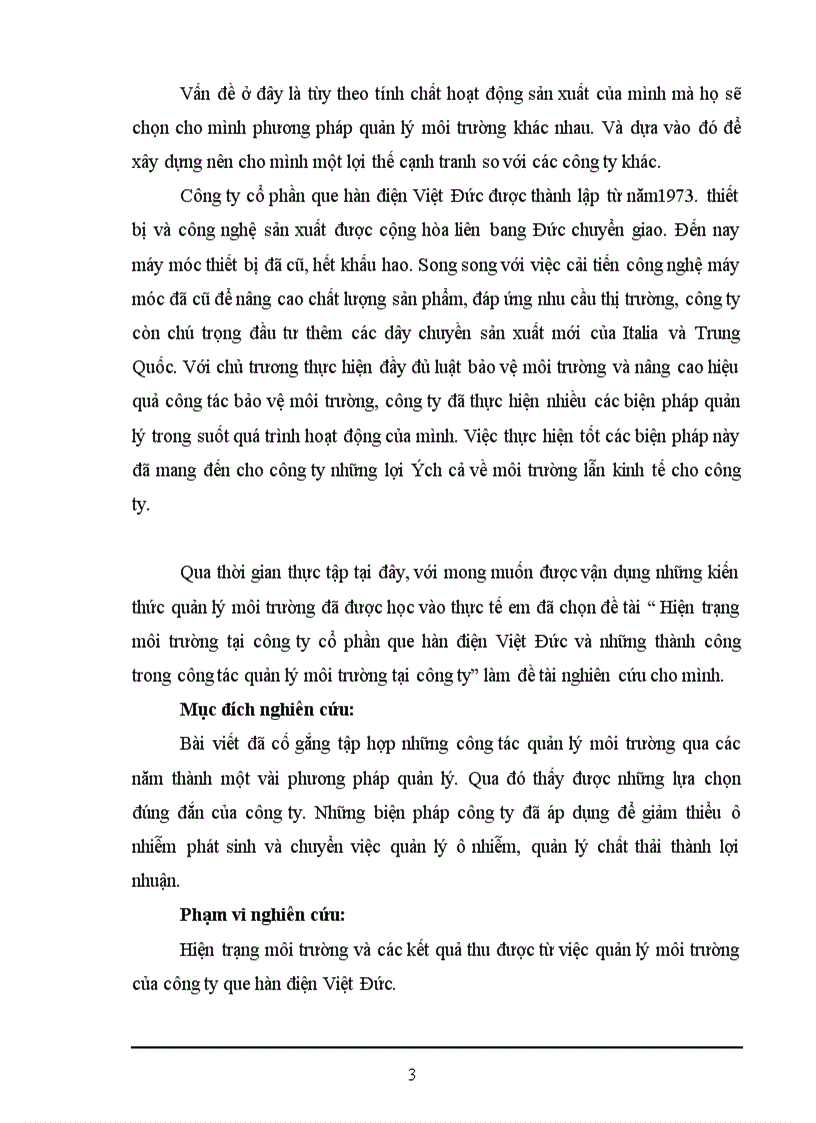 image for page Hiện trạng môi trường tại công ty cổ phần que hàn điện Việt Đức và những thành công trong công tác quản lý môi trường tại công ty