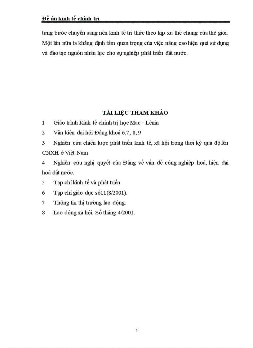 image for page Thực trạng và giải pháp để nâng cao hiệu quả của đào tạo và sử dụng nguồn nhân lực phục vụ sự nghiệp công nghiệp hoá hiện đại hoá ở Việt Nam 1