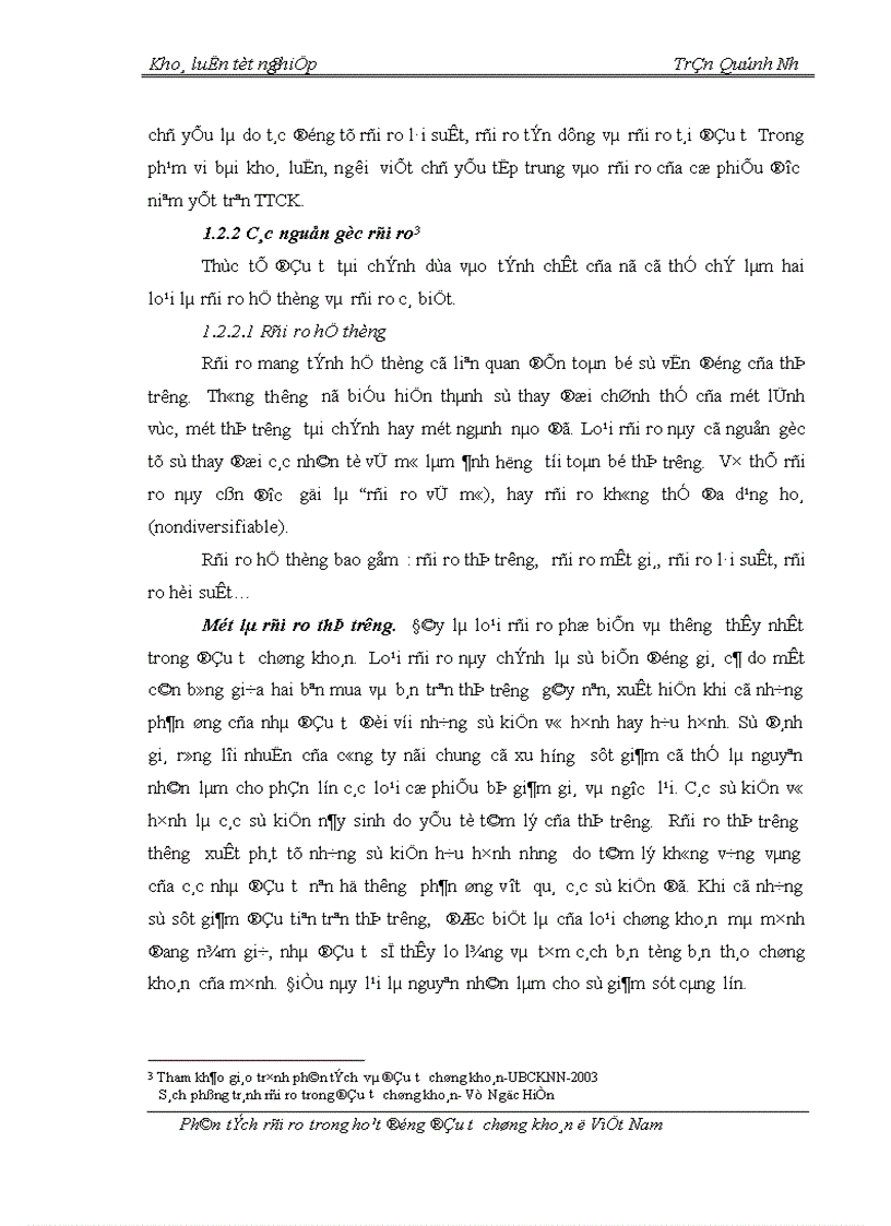 image for page Phương pháp luận quản lý rủi ro đầu tư cổ phiếu trên thị trường chứng khoán VN 1