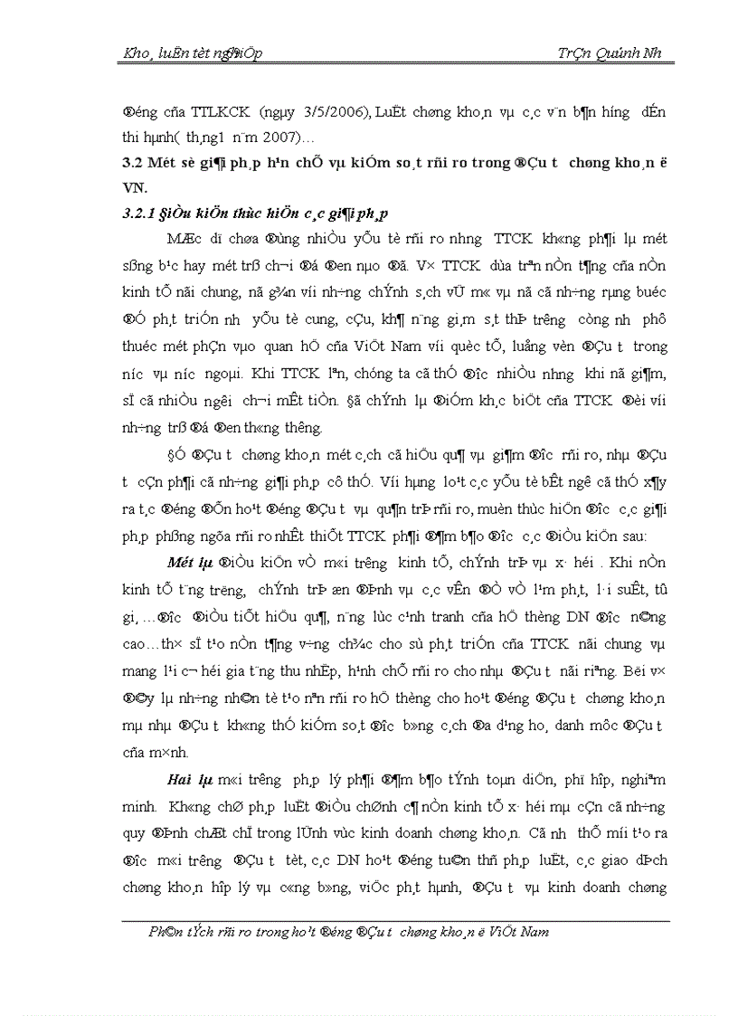 image for page Phương pháp luận quản lý rủi ro đầu tư cổ phiếu trên thị trường chứng khoán VN 1