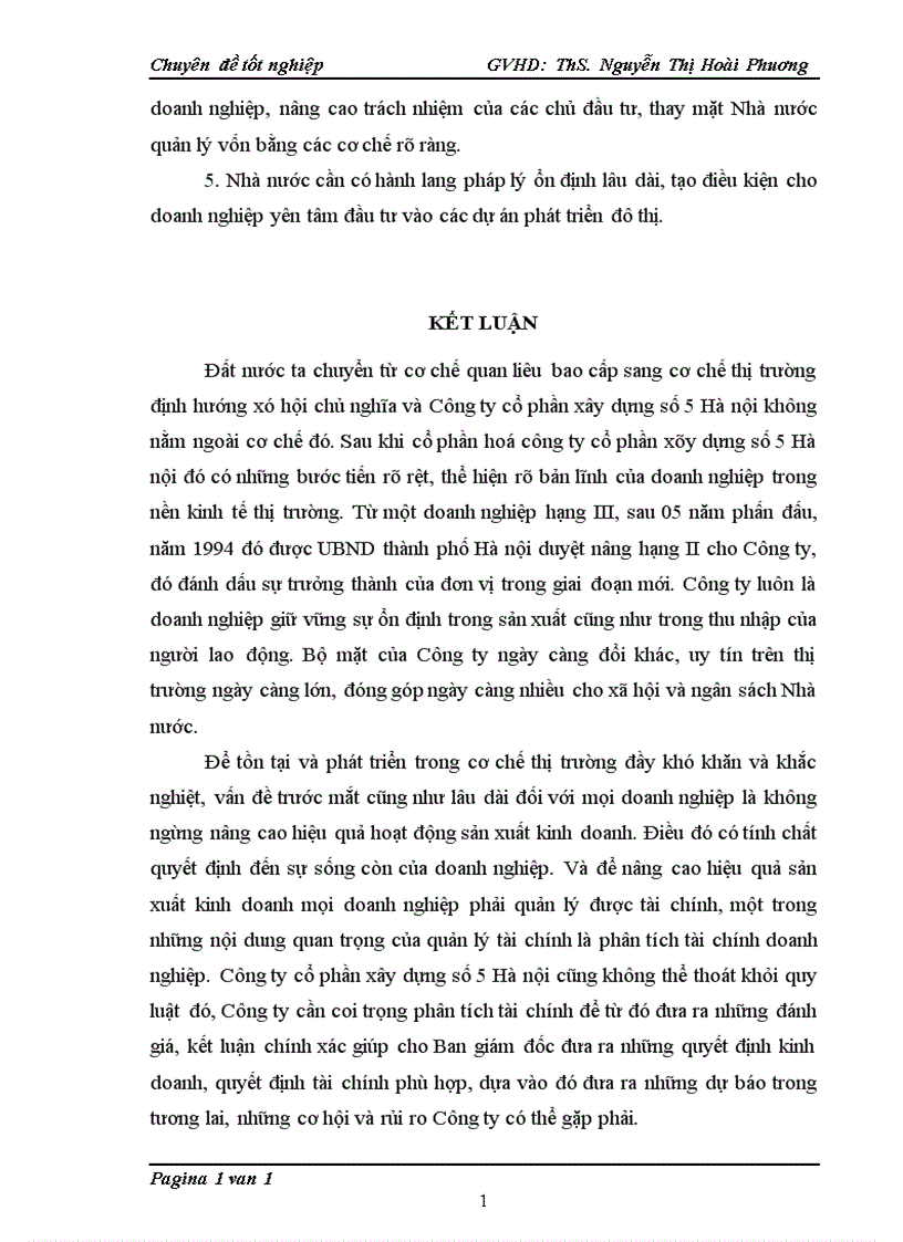 image for page Hoàn thiện Phân tích tài chính doanh nghiệp tại Công ty Cổ phần Xây dựng số 5 Hà Nội