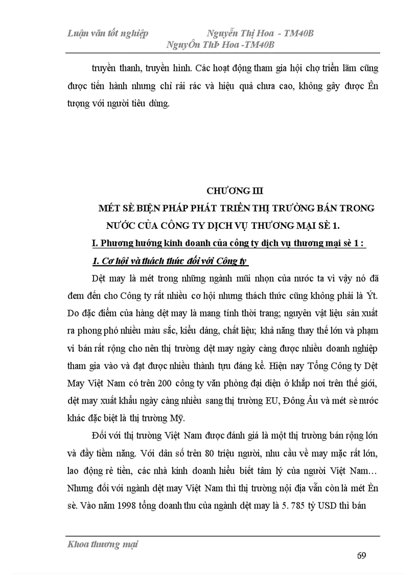 image for page Một số biện pháp phát triển thị trường bán trong nước của Công ty Dịch vụ Thương mại số 1 thuộc Tổng Công ty Dệt May Việt Nam 1