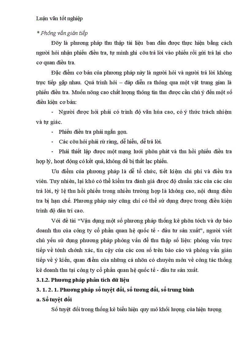 image for page Vận dụng một số phương pháp thống kê phân tích và dự báo doanh thu của công ty cổ phần quan hệ quốc tế đầu tư sản xuất