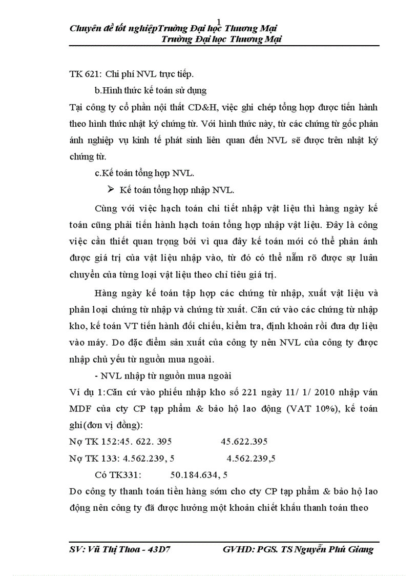 image for page Kế toán NVL tại công ty cổ phần nội thất CD H 1