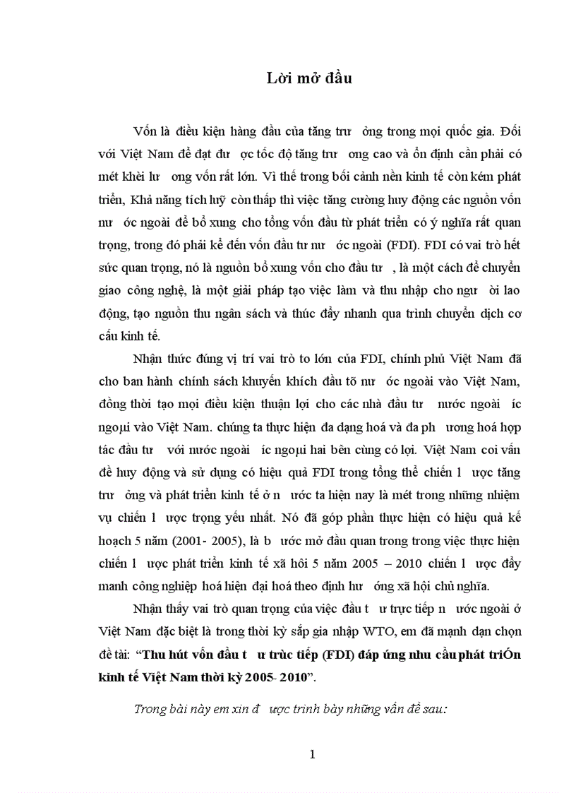 image for page Thu hút vốn đầu tư trực tiếp FDI đáp ứng nhu cầu phát triển kinh tế Việt Nam thời kỳ 2005 2010 1