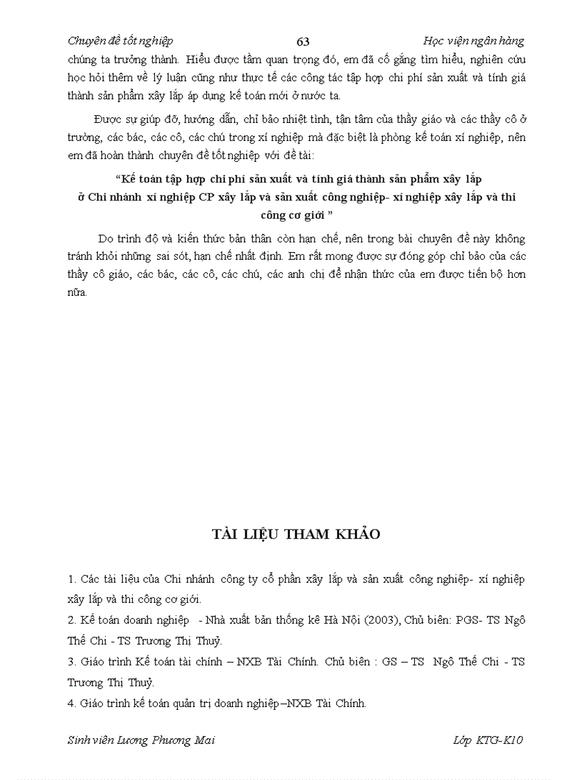 image for page Kế toán tập hợp chi phí sản xuất và tính giá thành sản phẩm xây lắp ở Chi nhánh công ty cổ phần xây lắp và sản xuất công nghiệp xí nghiệp xây lắp và thi công cơ giới 1