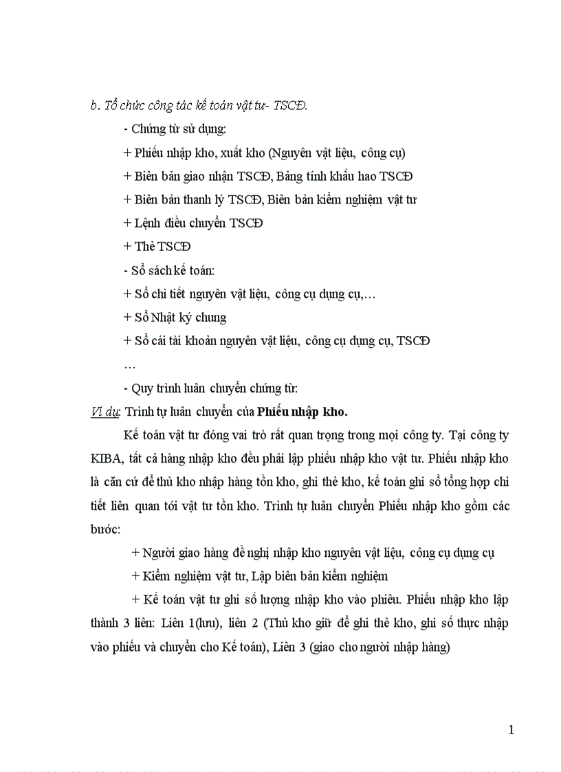 image for page Kế toán nguyên vật liệu tại doanh nghiệp sản xuất tại Công ty TNHH KIBA