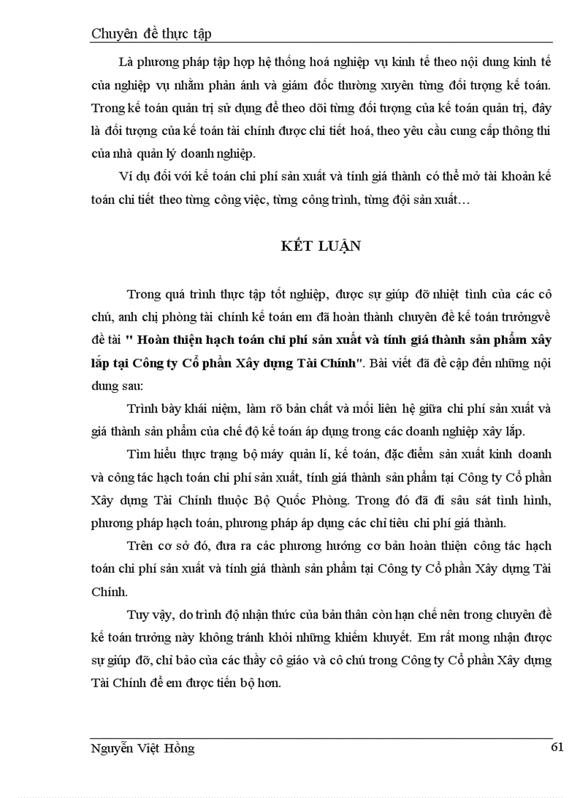 image for page Hoàn thiện hạch toán chi phí sản xuất và tính giá thành sản phẩm Công ty cổ phần Xây dựng Tài Chính 1
