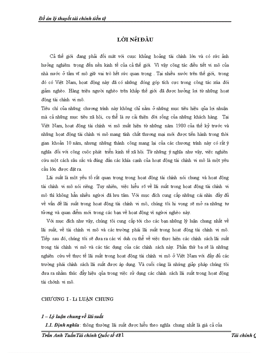 image for page Chính sách lãi suất áp dụng trong họat động tài chính vi mô ở việt nam