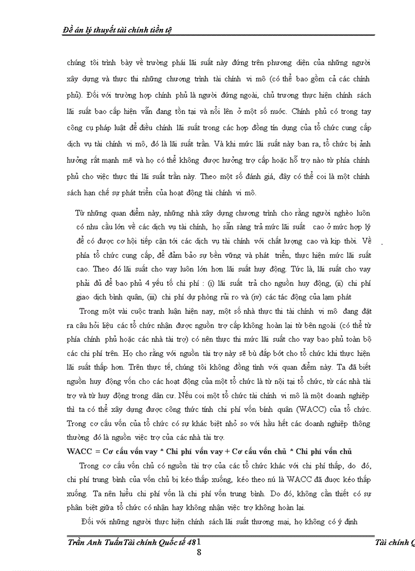 image for page Chính sách lãi suất áp dụng trong họat động tài chính vi mô ở việt nam