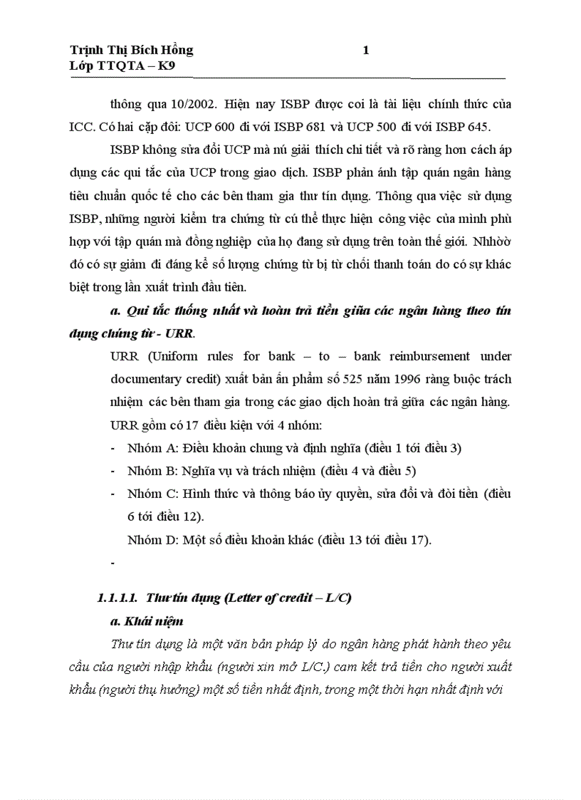 image for page Giải pháp nâng cao chất lượng thanh toán tín dụng chứng từ đối với Ngân hàng Đầu tư và Phát triển Việt Nam chi nhánh Đông Đô