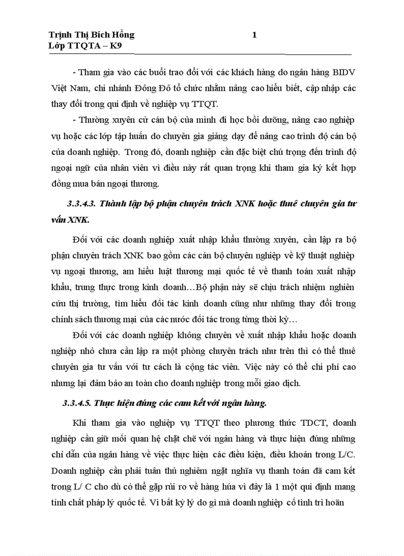 image for page Giải pháp nâng cao chất lượng thanh toán tín dụng chứng từ đối với Ngân hàng Đầu tư và Phát triển Việt Nam chi nhánh Đông Đô