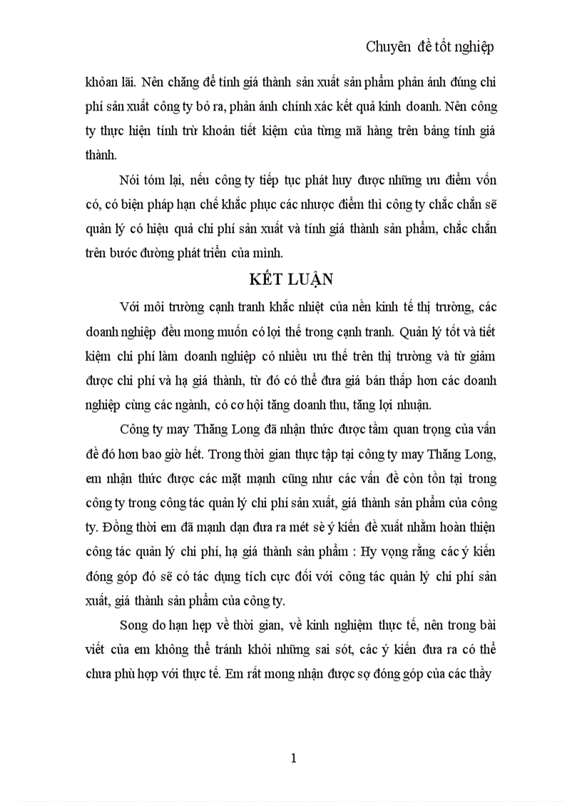 image for page Một số biện pháp quản lý chi phí sản xuất kinh doanh và hạ giá thành sản phẩm ở công ty may Thăng Long 1