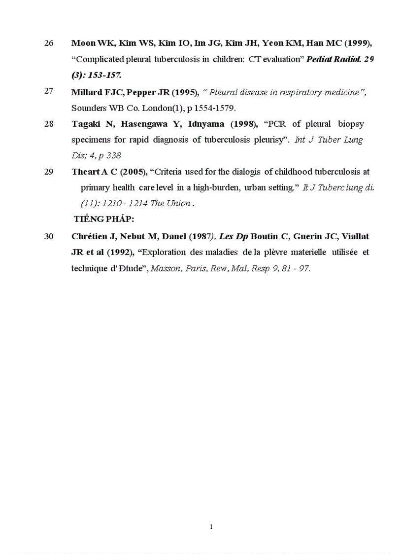 image for page Nghiên cứu đặc điểm lâm sàng cận lâm sàng và kết quả bước đầu điều trị tràn dịch màng phổi do lao ở trẻ em 1