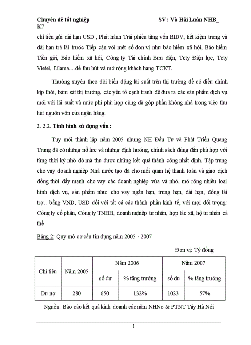 image for page Giải pháp nâng cao chất lượng tín dụng tại Ngân Hàng Đầu Tư và Phát Triển Việt Nam chi nhanh Quang Trung 1