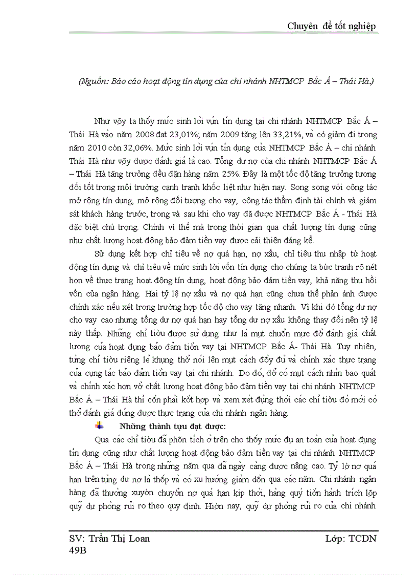 image for page Nâng cao chất lượng hoạt động bảo đảm tiền vay tại ngân hàng thương mại cổ phần Bắc Á chi nhánh Thái Hà 1