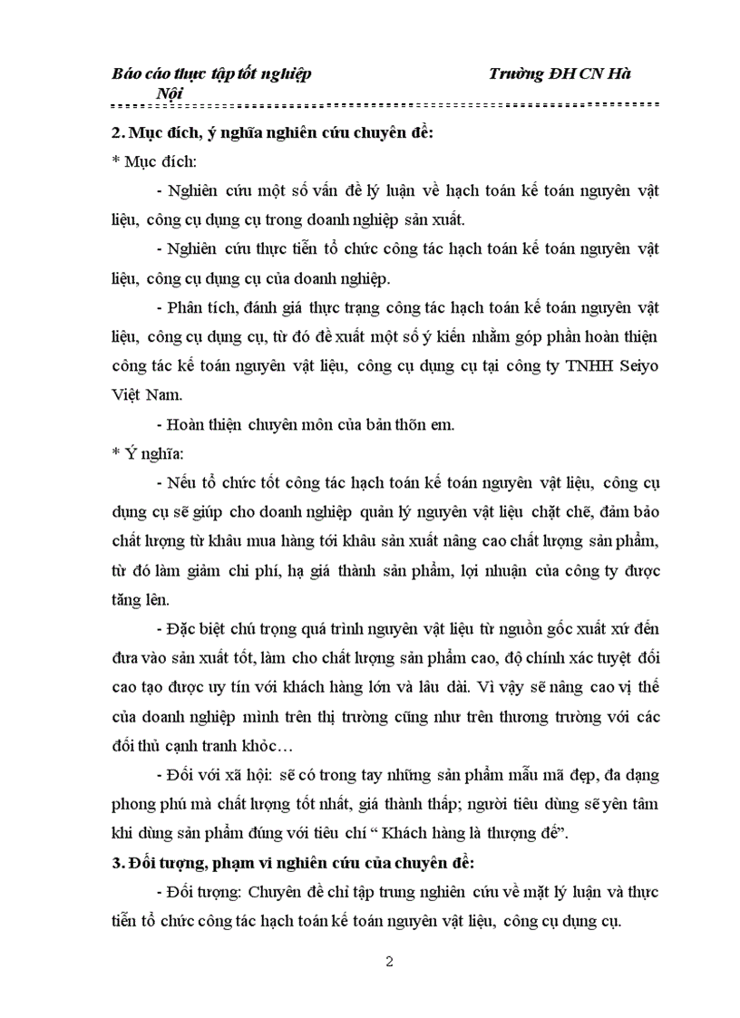 image for page Tổ chức công tác Hạch toán kế toán nguyên vật liệu công cụ dụng cụ tại công ty Trách nhiệm hữu hạn Seiyo Việt Nam 1