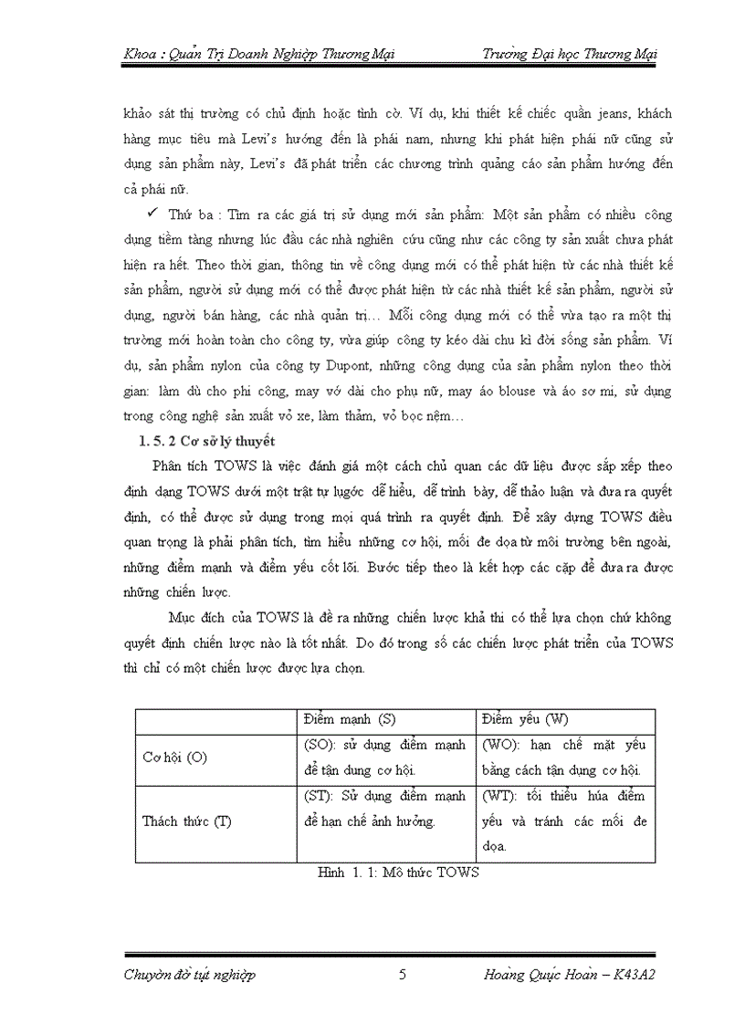 image for page Phân tích TOWS chiến lược phát triển thị trường của công ty TNHH nhà nước một thành viên thực phẩm Hà Nội 1