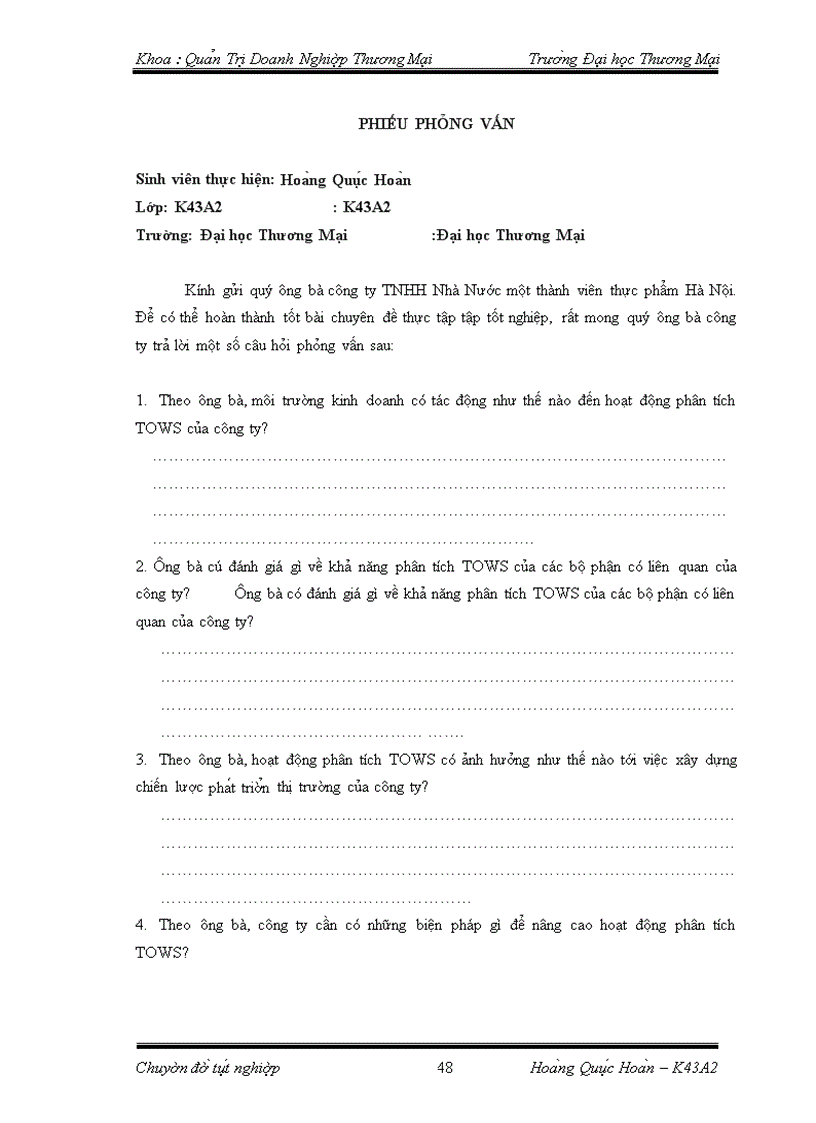 image for page Phân tích TOWS chiến lược phát triển thị trường của công ty TNHH nhà nước một thành viên thực phẩm Hà Nội 1