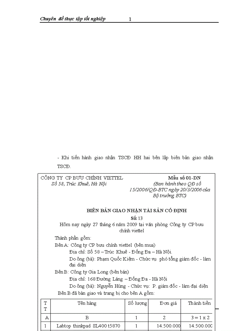 image for page Hoàn thiện kế toán tài sản cố định hữu hình tại công ty CP bưu chính Viettel 1