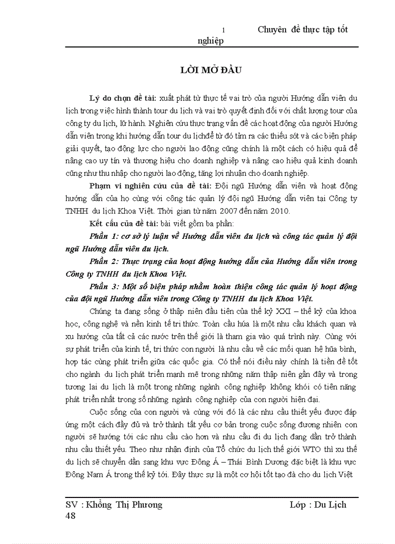 image for page Thực trạng của hoạt động hướng dẫn của Hướng dẫn viên trong Công ty TNHH du lịch Khoa Việt 1