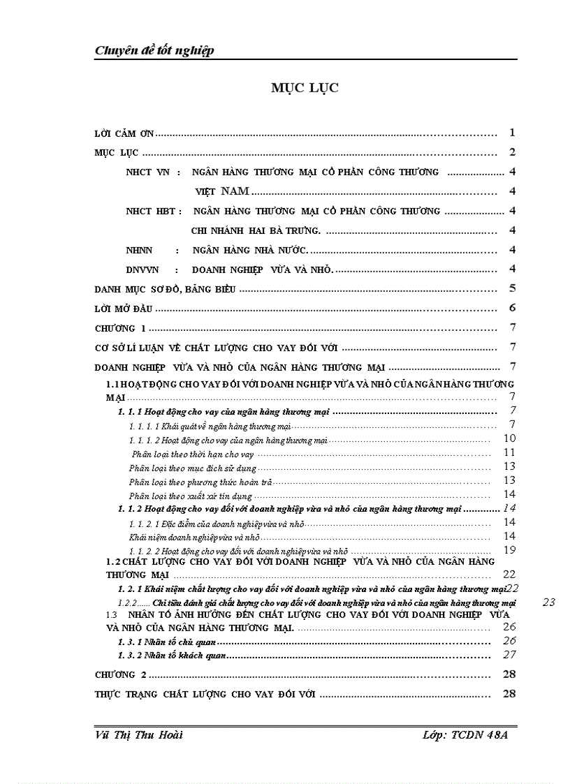 image for page Nâng cao chất lượng cho vay đối với doanh nghiệp vừa và nhỏ của ngân hàng thương mại cổ phần Công Thương chi nhánh Hai Bà Trưng 1