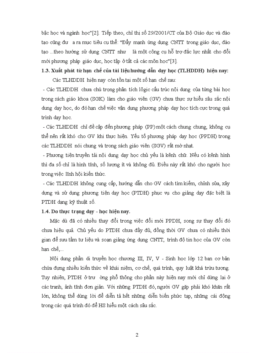 image for page Xây dựng và sử dụng tài liệu hướng dẫn dạy học phần Di truyền học chương III IV V Sinh học lớp 12 Ban cơ bản theo hướng tích hợp truyền thông đa phương tiện