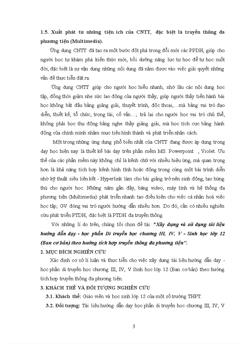 image for page Xây dựng và sử dụng tài liệu hướng dẫn dạy học phần Di truyền học chương III IV V Sinh học lớp 12 Ban cơ bản theo hướng tích hợp truyền thông đa phương tiện