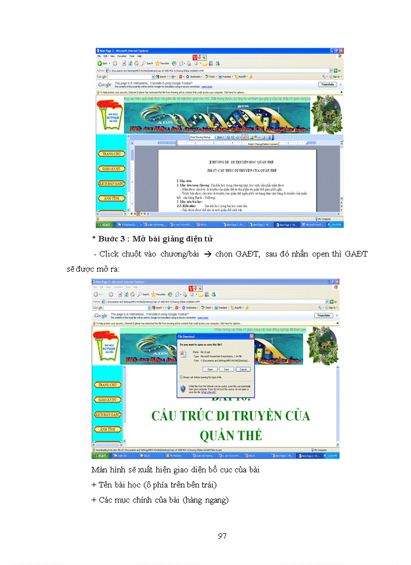 image for page Xây dựng và sử dụng tài liệu hướng dẫn dạy học phần Di truyền học chương III IV V Sinh học lớp 12 Ban cơ bản theo hướng tích hợp truyền thông đa phương tiện