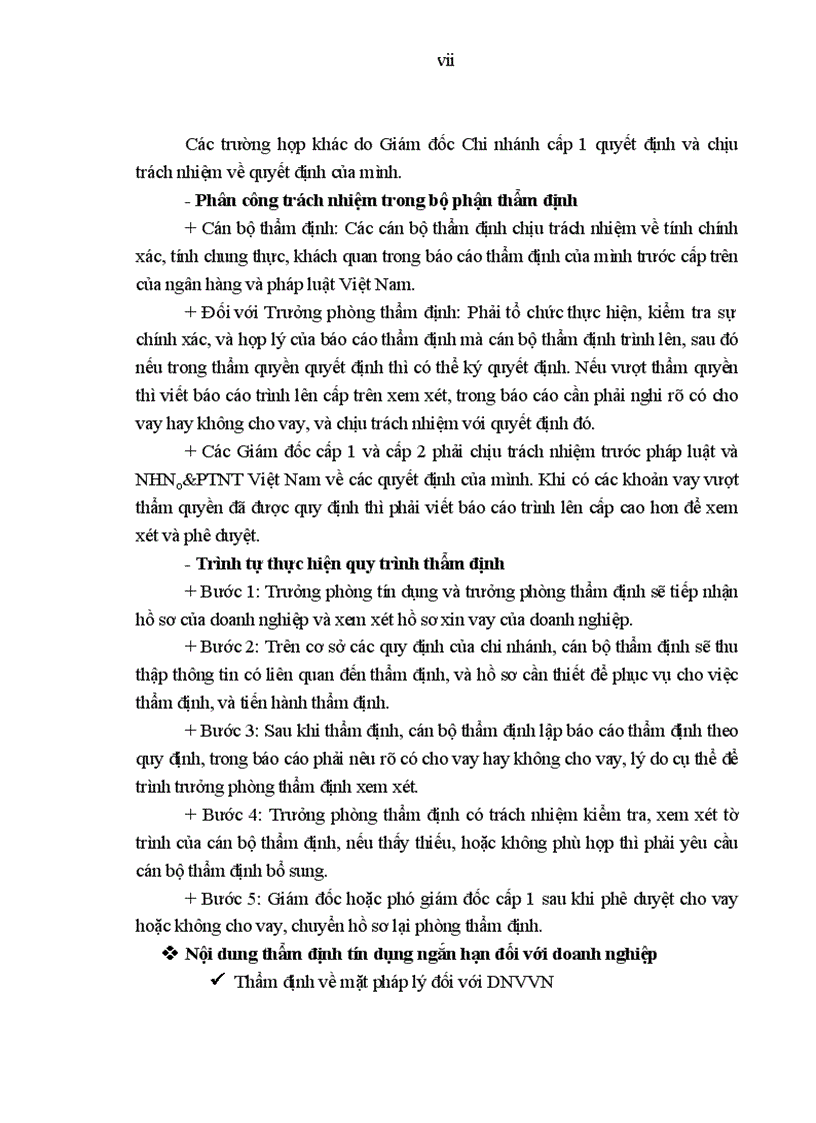 image for page Nâng cao chất lượng thẩm định tín dụng ngắn hạn đối với doanh nghiệp vừa và nhỏ tại NHNN PTNT chi nhánh nam Hà Nội