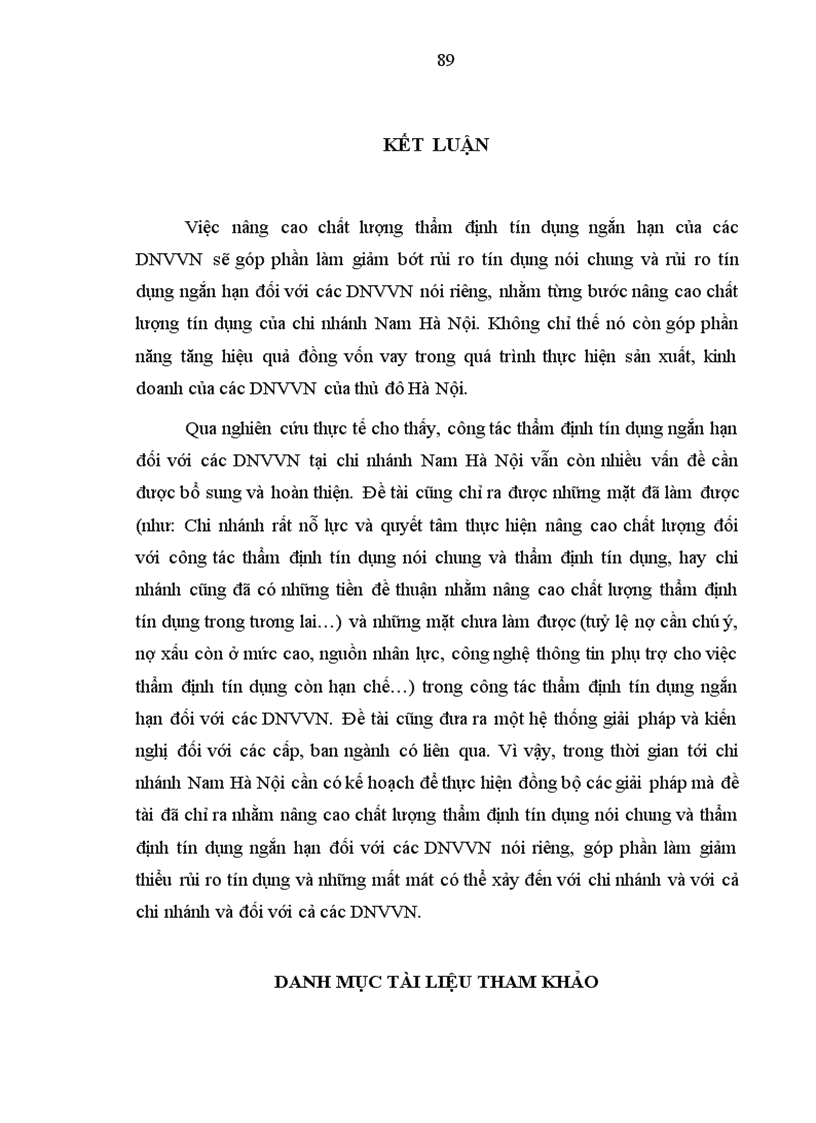 image for page Nâng cao chất lượng thẩm định tín dụng ngắn hạn đối với doanh nghiệp vừa và nhỏ tại NHNN PTNT chi nhánh nam Hà Nội