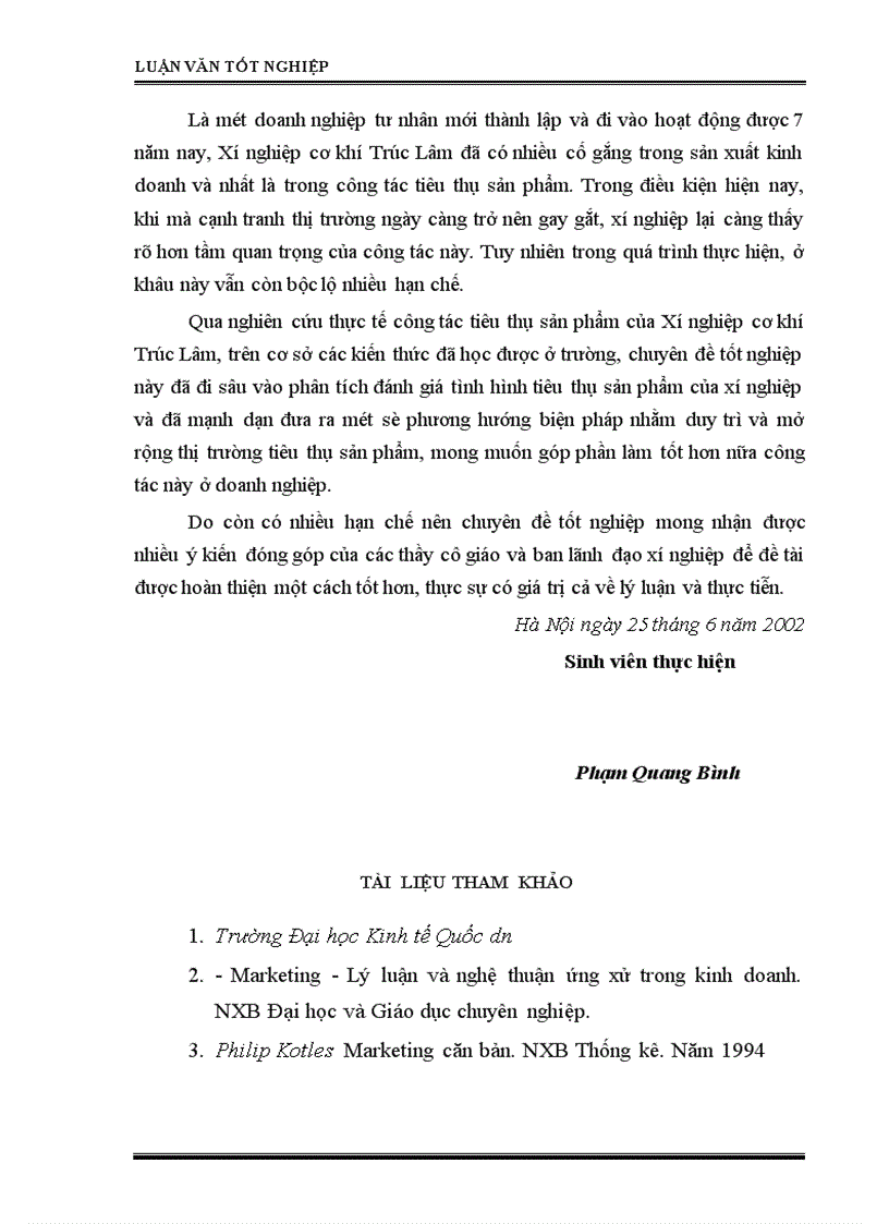 image for page Một số biện pháp nhằm mở rộng thị trường tiêu thụ sản phẩm ở Xí nghiệp cơ khí Trúc Lâm 1