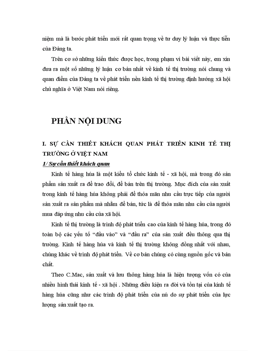 image for page Kinh tế thị trường nói chung và quan điểm của Đảng ta về phát triển nền kinh tế thị trường định hướng xã hội chủ nghĩa ở Việt Nam nói riêng
