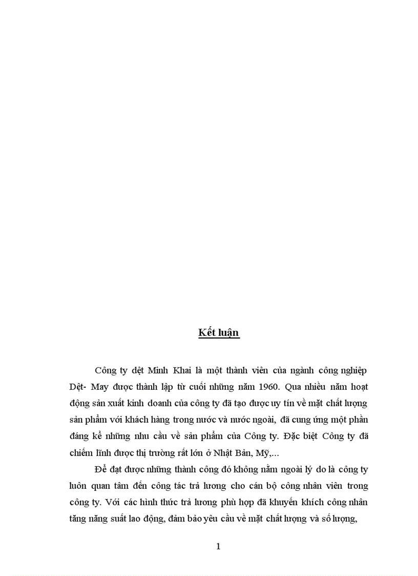 image for page Hoàn thiện các hình thức trả lương tại Công ty dệt Minh Khai Hà Nội 1