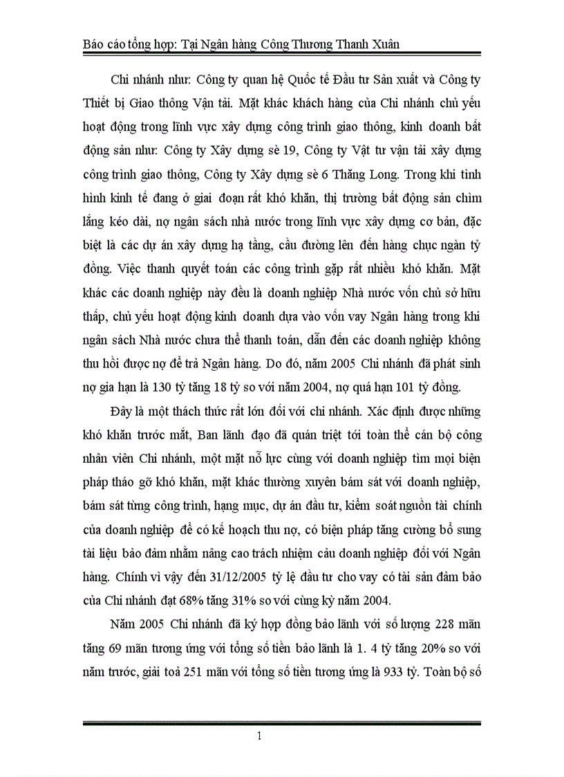 image for page Tình hình hoạt động của ngân hàng NHCT Thanh Xuân trong một số năm gần đây từ năm 2002 2005