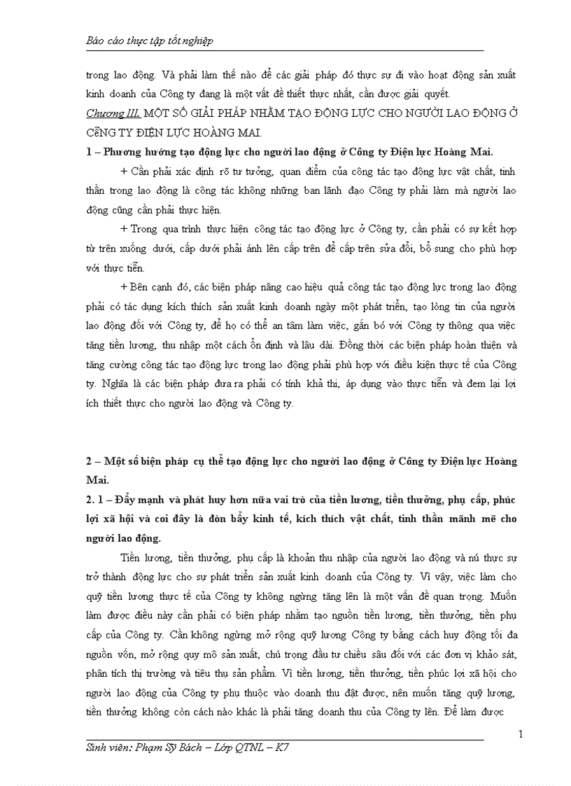 image for page Một số giải pháp nhằm tạo động lực cho người lao động tại Công ty Điện lực Hoàng Mai