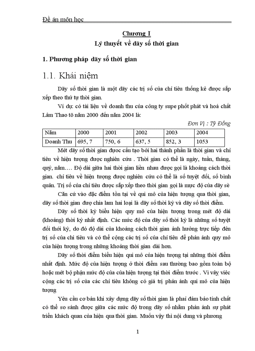 image for page Vận dụng phương pháp dãy số thời gian để phân tích sự biến động về doanh thu của Công ty Supe Phốt Phát và Hoá Chất Lâm Thao từ năm 2000 đến năm 2004và dự báo năm 2005 1