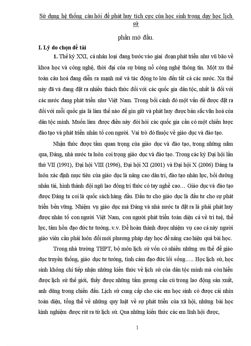 image for page Sử dụng hệ thống câu hỏi để phát huy tích cực của học sinh trong dạy học lịch sử
