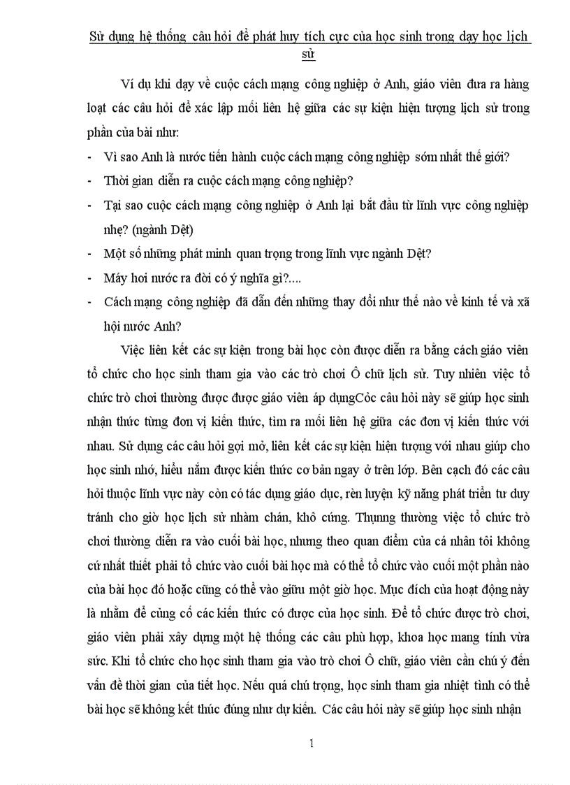 image for page Sử dụng hệ thống câu hỏi để phát huy tích cực của học sinh trong dạy học lịch sử