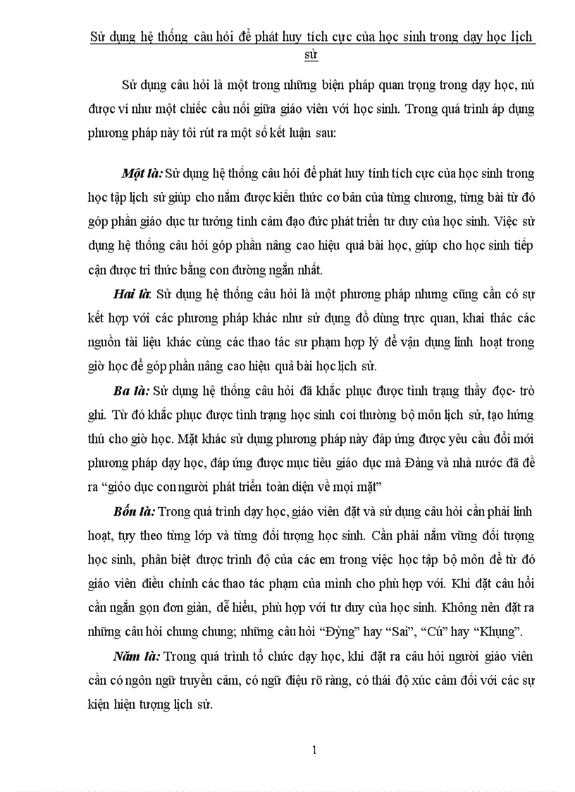 image for page Sử dụng hệ thống câu hỏi để phát huy tích cực của học sinh trong dạy học lịch sử