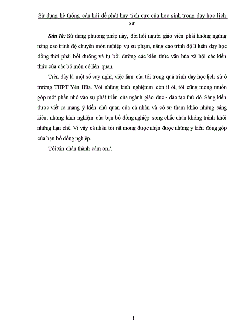 image for page Sử dụng hệ thống câu hỏi để phát huy tích cực của học sinh trong dạy học lịch sử